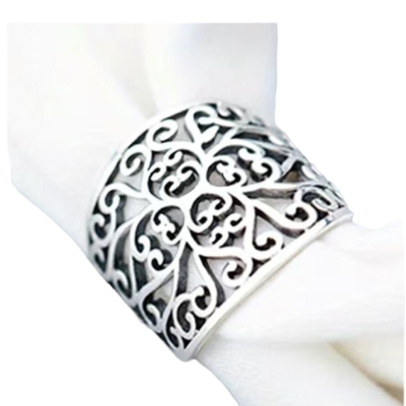 Boho Style Silver Plated Wide Design Ring - Picture 5 of 6